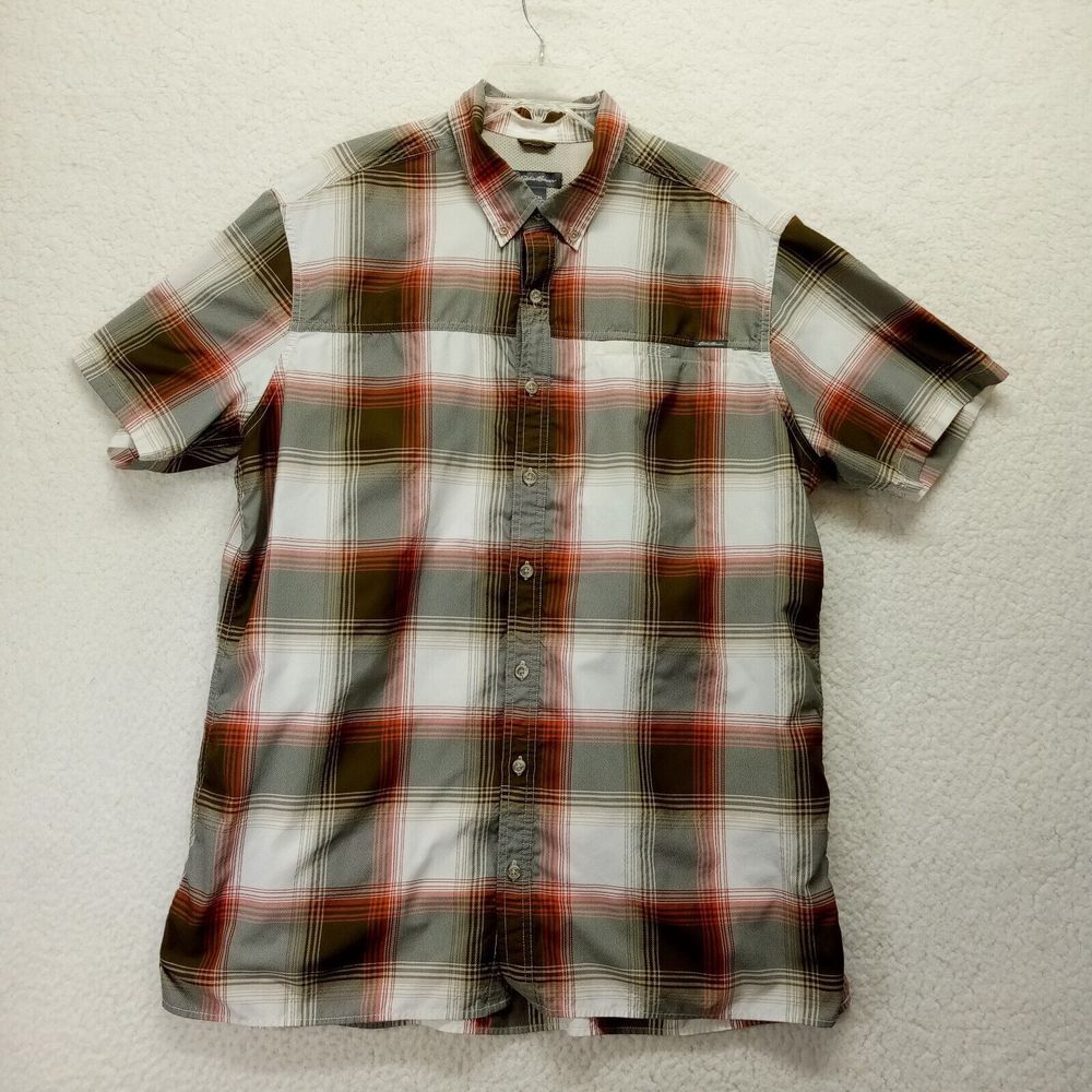 Eddie Bauer Outdoor Shirt Mens TXL Mens Short Sleeve Poly Blend Lightweight Vent - Picture 2 of 9
